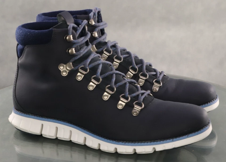Botas de senderismo Cole Haan Zero Grand $160 para hombre talla 9 cuero azul C31399 Foto 4 de 4