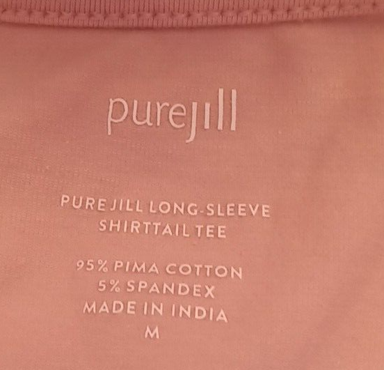 Pure J Jill Shirt Womens Medium Long Sleeve Pure Jill Pima Shirttail Tee eBay