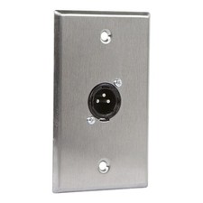 1 Port Wall Plate XLR 3-Pin Male Mic Microphone Audio Cable Connector 1-Gang