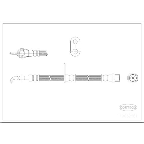 Flexible De Frein Corteco 19026370 – Longueur 530 Mm, Filetage M10x1, Compatible Peugeot 406