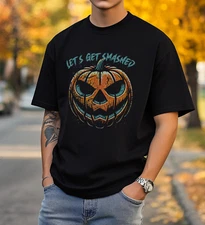 Let's Get Smashed Pumpkin Halloween TShirt, Spooky Funny Pumpkin Party Tee