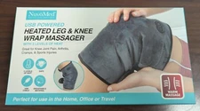 NUVOMED USB POWERED HEATED LEG & KNEE WRAP MASSAGER WITH 3 LEVELS OF HEAT NIB