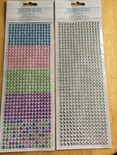 Rhinestones for Crafting  X 4 Self Adhesive Black Clear & Pastel  Shades BNIP