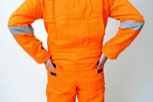 Men Unisex Hi Viz Reflective Zip Coverall Overalls Boiler Suit Safety Heavy Work - Picture 9 of 21