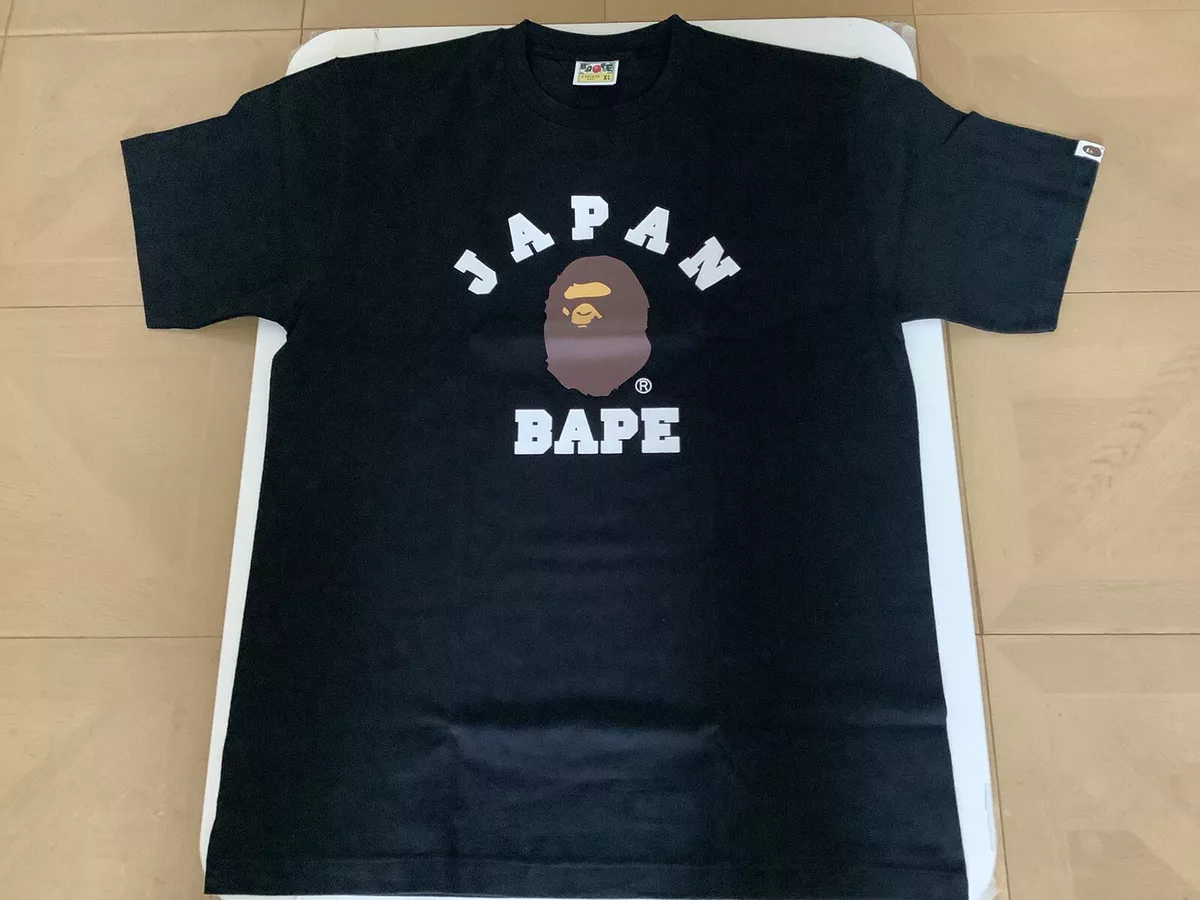 AUTHENTIC A BATHING APE BAPE CITY THE JAPAN COLLEGE TEE T SHIRT BLACK XL MEN NEW