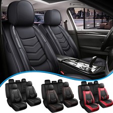 Leather Car 5 Seat Covers For Chevy Silverado 1500 2500 3500 Truck Pickup 4-door