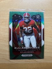 2021 Draft Picks Base All American 190 Dylan Moses Alabama Crimson GREEN PRIZM 