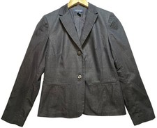 Ann Taylor Womens Preppy Office Career 2 Button Blazer Size 4 Navy