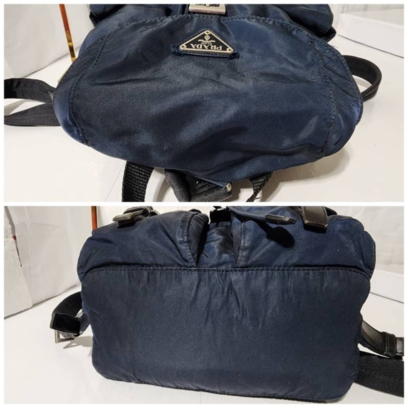 Authentic PRADA Nylon Vela Medium Backpack Navy B… - image 7