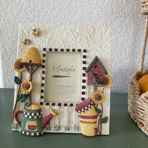 SUNFLOWER Picture Photo frame Holds 2.5” x 3.5” Resin Cottage Core Whimsical