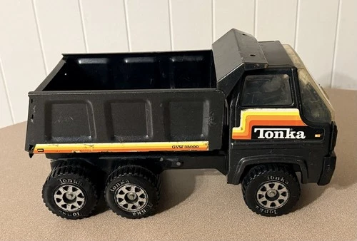1980 Tonka GVW 35000 Black Pressed Steel Dump Truck - Made in USA