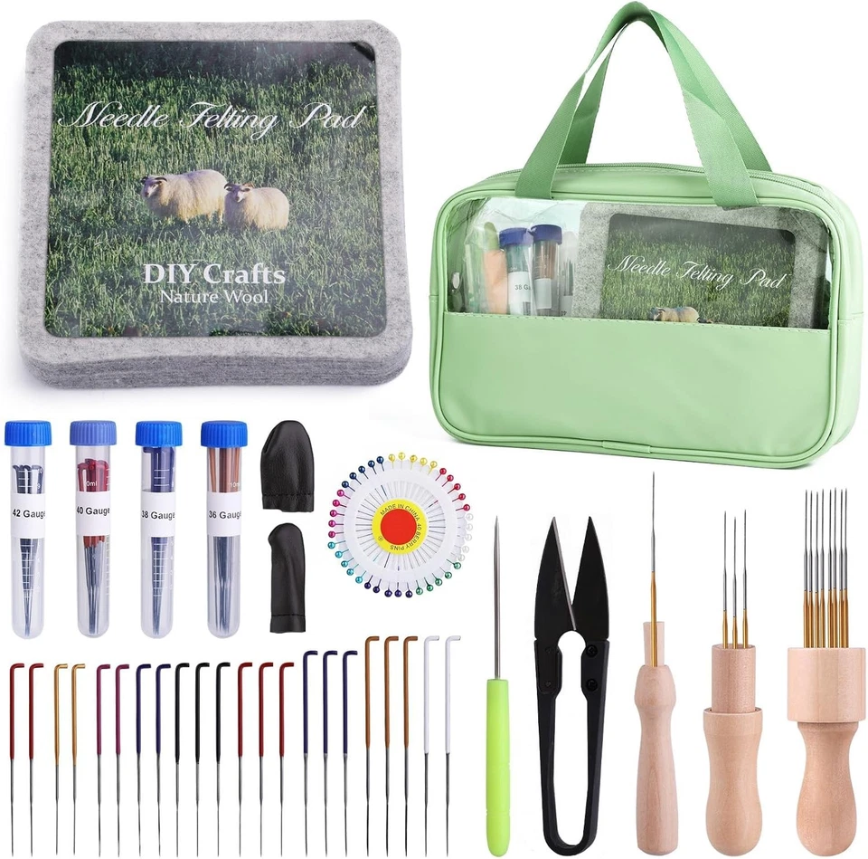 Felting Kit Wool Needle Felting Set with Pad Needles Tools for DIY Crafting - Image 3 of 4