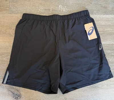 Asics Men's 7'' Woven Ripstop Shorts Running Gym Black Reflective Unlined
