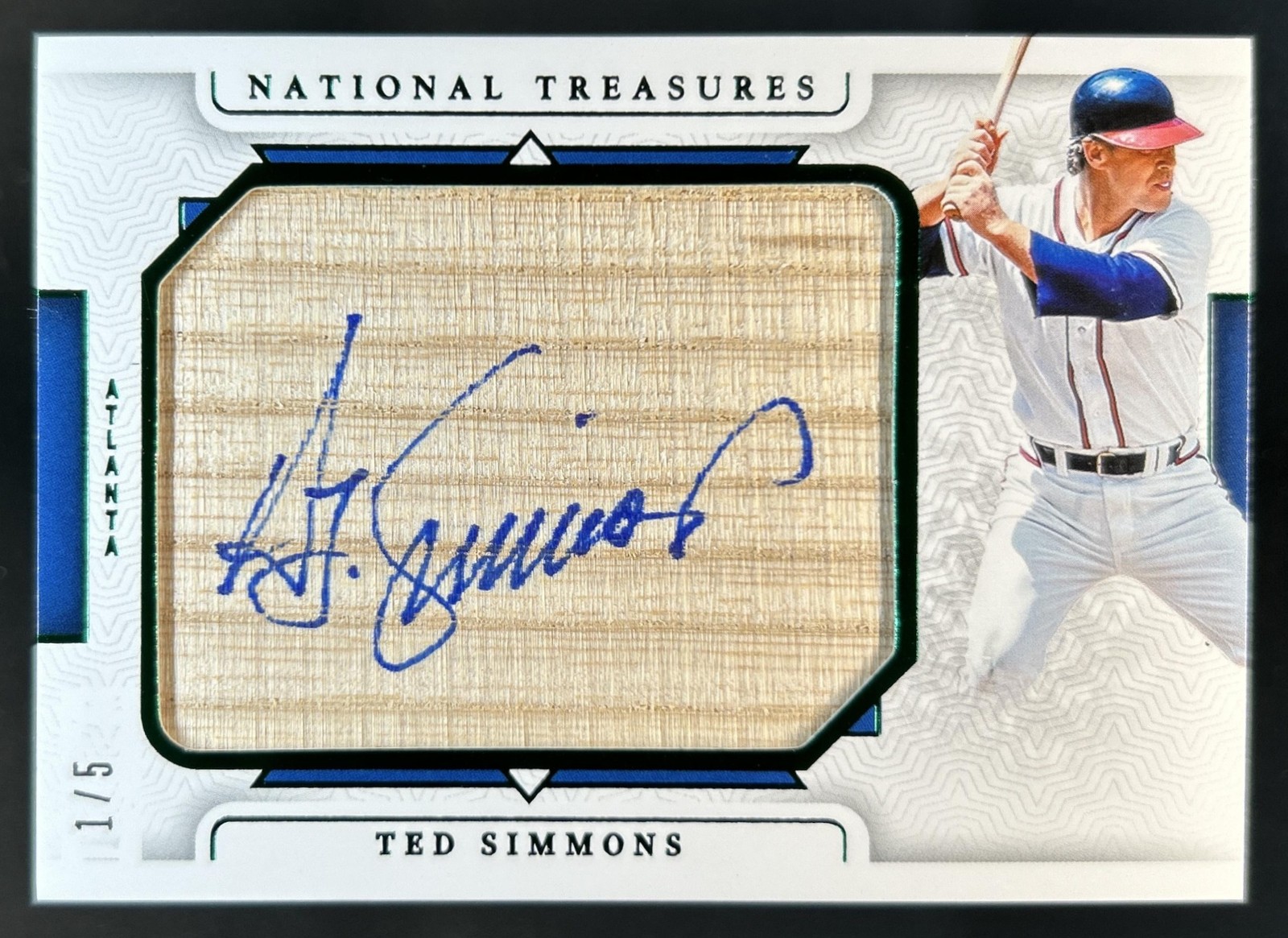 2024 National Treasures Ted Simmons Legendary Jumbo Lumber Emerald Auto #/5