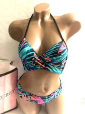 Victoria's Secret PINK Strappy Bikini Swim Top  Bottom 2 PC Set Multicolor NWT