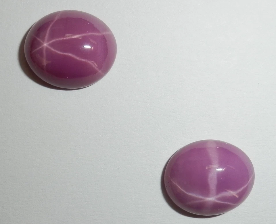 Opaque Star Ruby Oval 13x11 mm Cabochon 6 Rayed Lab-created Stone 3 pieces Lot - Image 3 of 4