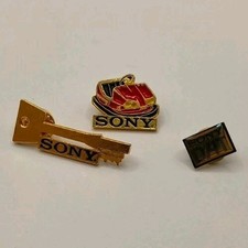 Vintage Sony Pin Badges - Bundle - X3 - Ca1990's - Advertising - Sony Dat