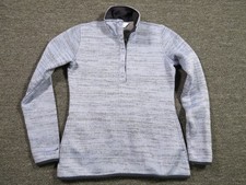 Orvis Pullover Womens XS Blue Gray Pattern Snap Neck Sweater Jacket Polyester