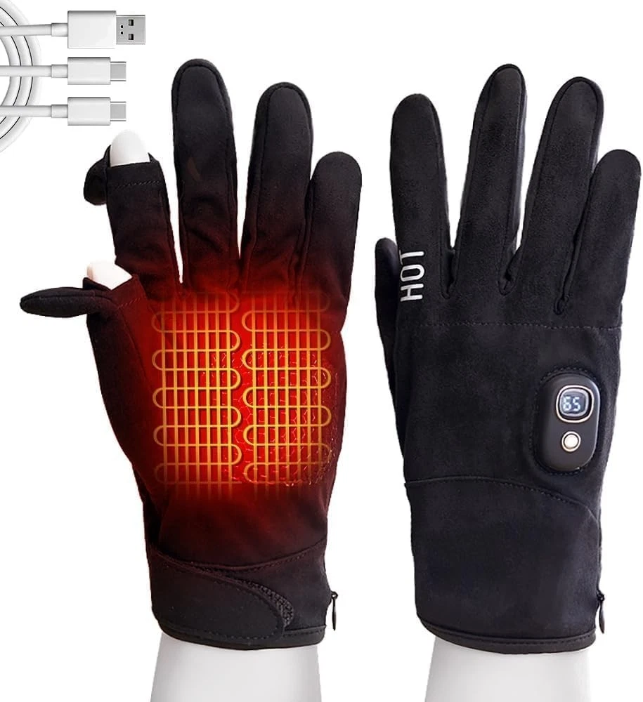 Electric Heated Gloves Men & Women Battery Work Touchscreen Thin Gloves Working
