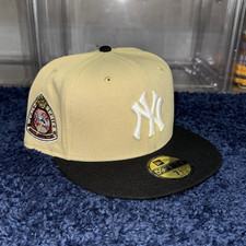 New Era 59FIFTY New York Yankees Beige/Black Side Patch FITTED Cap 7 1/2
