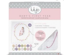 MARY MEYER LULUJO BABY FIRST YEAR CARDS BLANKET BABY GIRL NEW LJ581