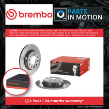 2x Brake Discs Pair Solid fits AUDI A4 B7 2.0D Rear 04 to 09 255mm Set Brembo