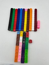 154 Pc Interlocking Math Cubes Lot Multi Color Linking Counting Blocks