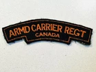 WW2 Original ARMOURED CARRIER REGIMENT Canada Military Army Shoulder Title Badge