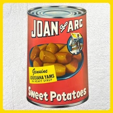 1950s Joan Of Arc Can Advertising Sign 20" Cardboard Die Cut Display Vintage