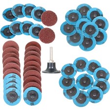 51 Pcs 2 Inch 36/60/80/120/240 Grit Roll Lock Die Grinder Change Sanding Discs