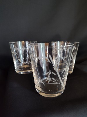 Noritake Sasuke MCM Etched Crystal Whiskey/Shot Glasses (Set Of Three)