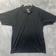 Reebok PlayDry Polo Shirt Sz XL Black Moisture Wicking Golf Activewear Casual