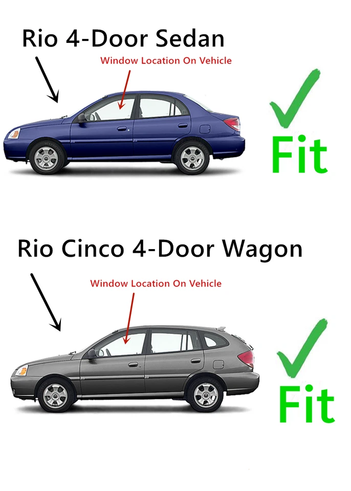 Vidrio de ventana de puerta delantera izquierda para conductor Kia Rio & Rio Cinco 2001-2005 Foto 3 de 4