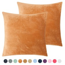 Various Colors Velvet Cushion Cover Ultra Soft Throw Pillow Case 2 Pack