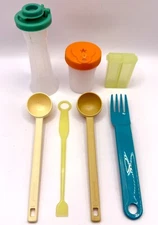 Lot of 7 Tupperware Gadgets Salt & Pepper Shakers Teaspoons & More