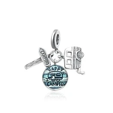 Camping 925 Sterling Silver Charm for Bracelet