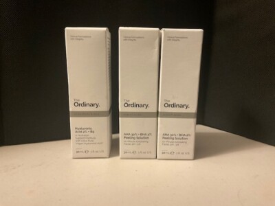 The Ordinary Hyaluronic Acid (1) AHA 30% + BHA2% peeling solution (2) 1 oz each