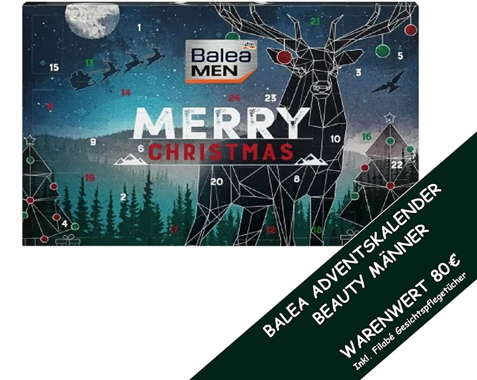 Balea Adventskalender 2023 Männer Beauty Kosmetik Advent Kalender Herr Wert 80€
