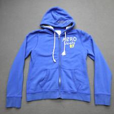 Aeropostale Hoodie Sweatshirt Women's Size XL Blue Embroidered Logo AERO 1987