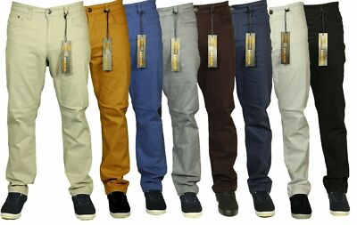 Mens King Size Stretch Chinos Straight Leg Big Size Jeans Pants Sizes 28-60''