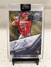 2023 Topps Chrome Black SPENCER STEER RC Auto /50 Gold Refractor #CBA-SST - Reds