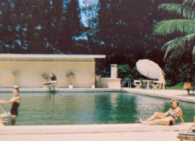 Melbourne Florida Swimming Pool View Trade Winds Club Hotel Vintage Postcard