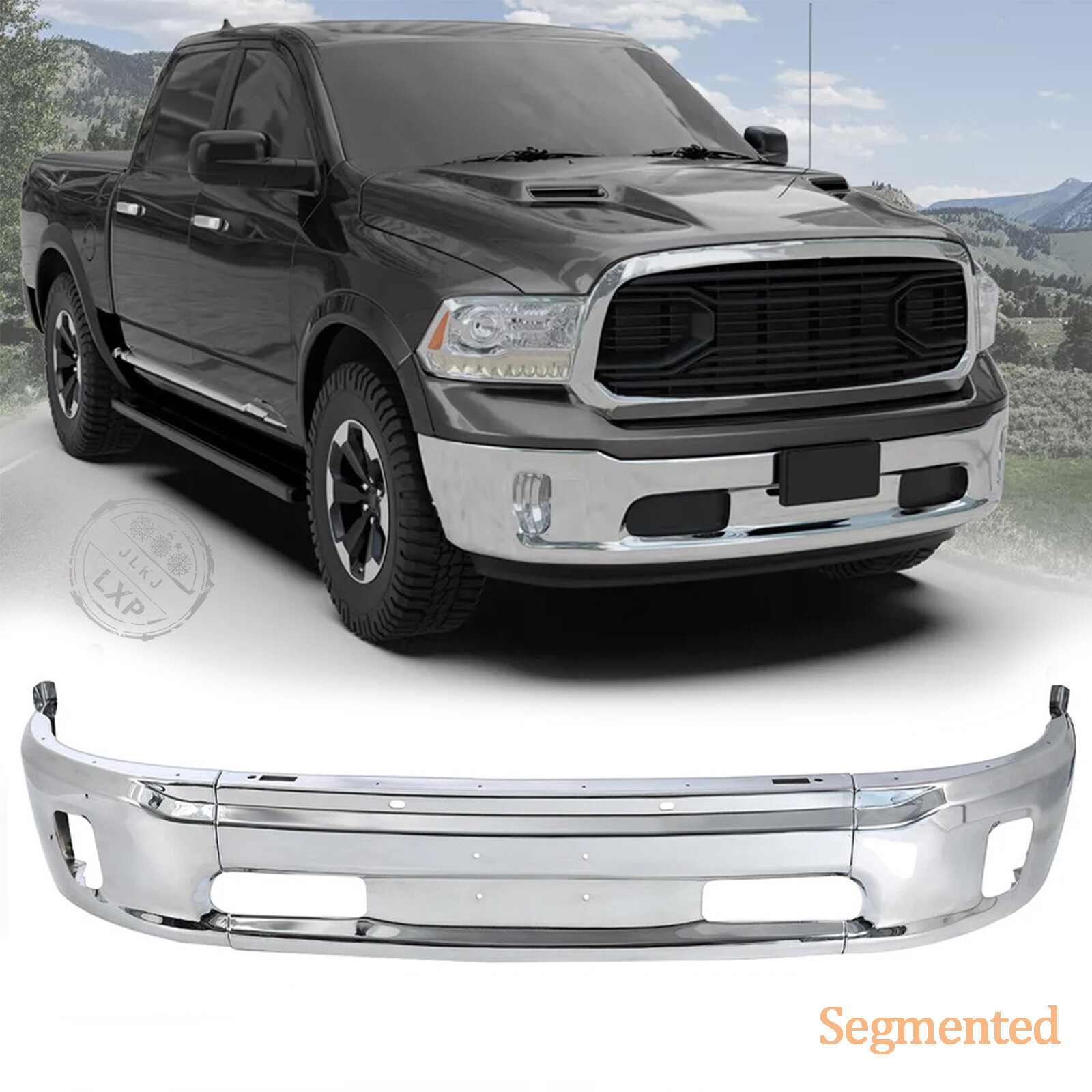 NEW Chrome - Steel Front Bumper Face Bar for 2013-2018 RAM 1500 Pickup With Fog