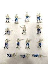 Vintage Civil War Infantry Plastic Toy Soldiers w/ Enamel Paint Pants, Lot of 14
