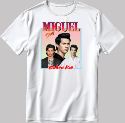 Cobra Kai Miguel, Kurzarm weiß schwarz Damen - Herren T-Shirt H112