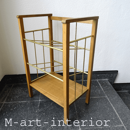 BAUHAUS Holz Regal, Zeitschriften, Akten, Magazine Rack, Germany 🔴Art Deco 1930 - 第 2/12 張圖片