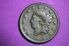 Estate Find 1833 - Gros centime cheveux tressés !! #J23859
