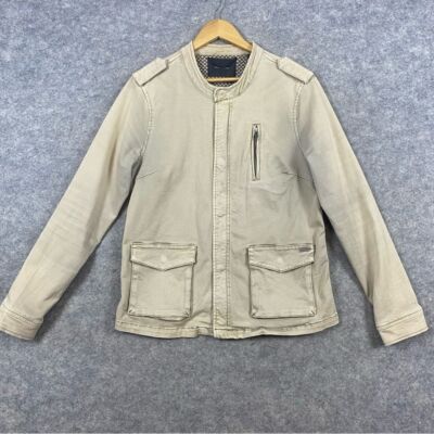 Maison Scotch Utility Jacket Women's Size 4/XL Khaki Grunge Chore Full Zip
