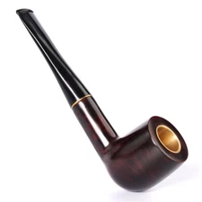  Copper Pot Smoking Tobacco Pipe 9mm Filter Straight Tapered Stem Smooth Wood