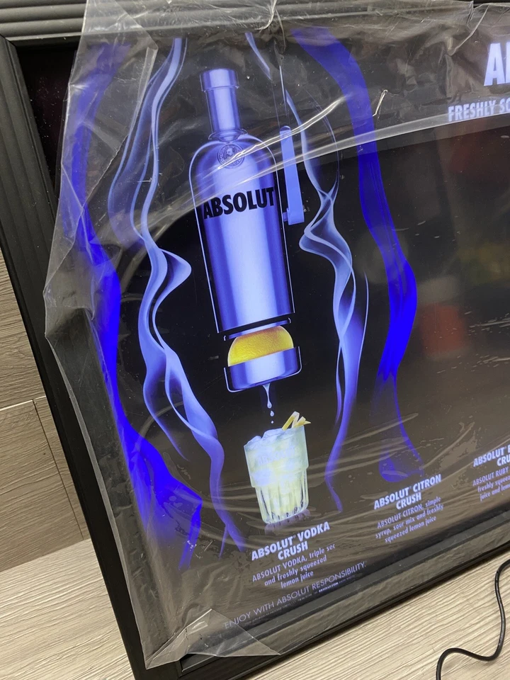 ABSOLUT CRUSHED VODKA ELECTRONIC LED MOTION ADVERTISING LIGHTED SIGN NEW in box - Image 2 of 4